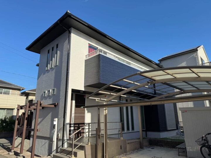 海部郡　大治町　M様邸　外壁塗装・付帯部塗装・シーリング・ベランダ防水工事【使用塗料】外壁：ウルトラMUKI