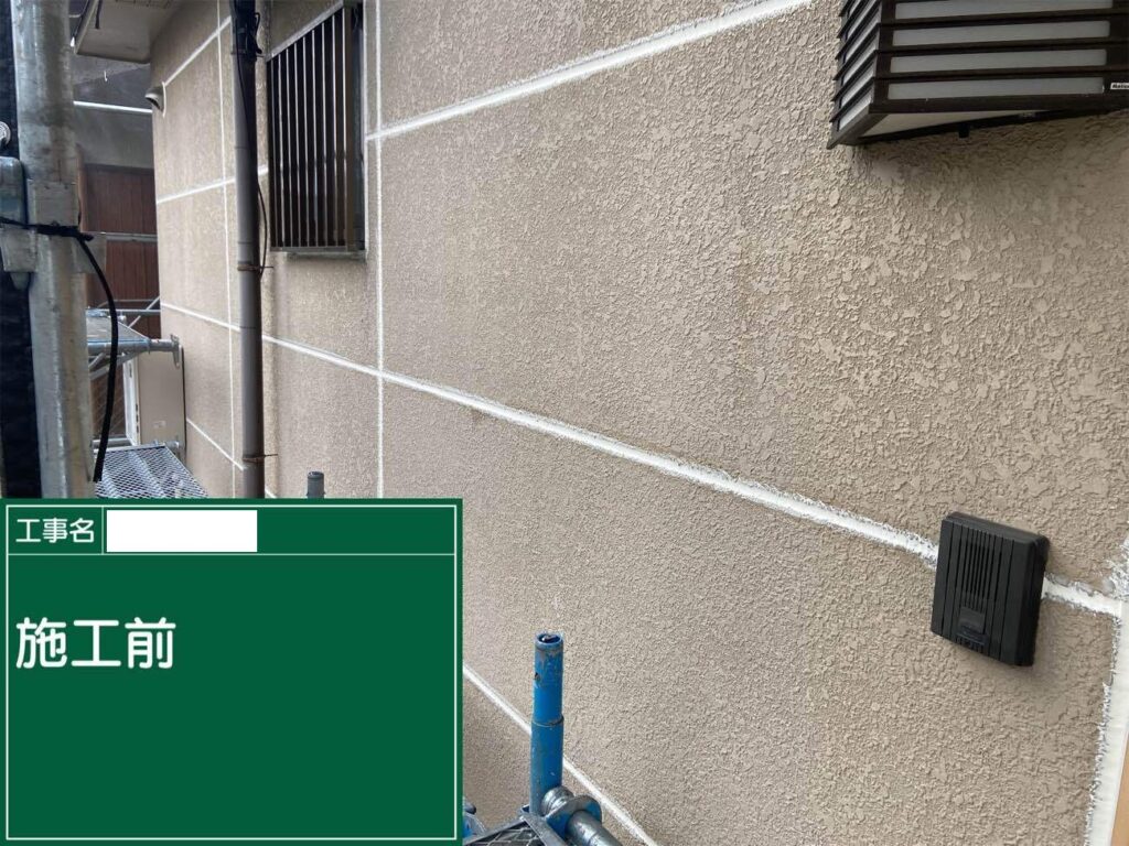 施工前　愛西市西保町にてプレマテックスのウルトラSiで外壁塗装を施工中　アートペインズ