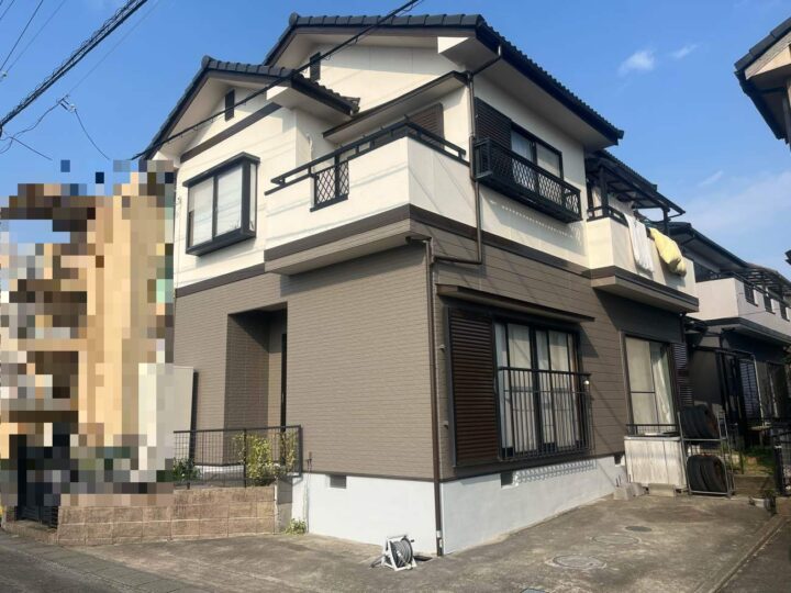 津島市　愛宕町　H様邸　外壁塗装・屋根塗装・付帯部塗装・シーリング工事・ベランダトップコート【使用塗料】外壁：ウルトラSi　屋根：ウルトラSi