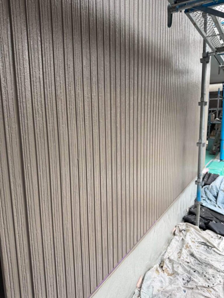 完了　津島市立込町にてプレマテックスのMUGAzeroで外壁塗装を施工中　アートペインズ