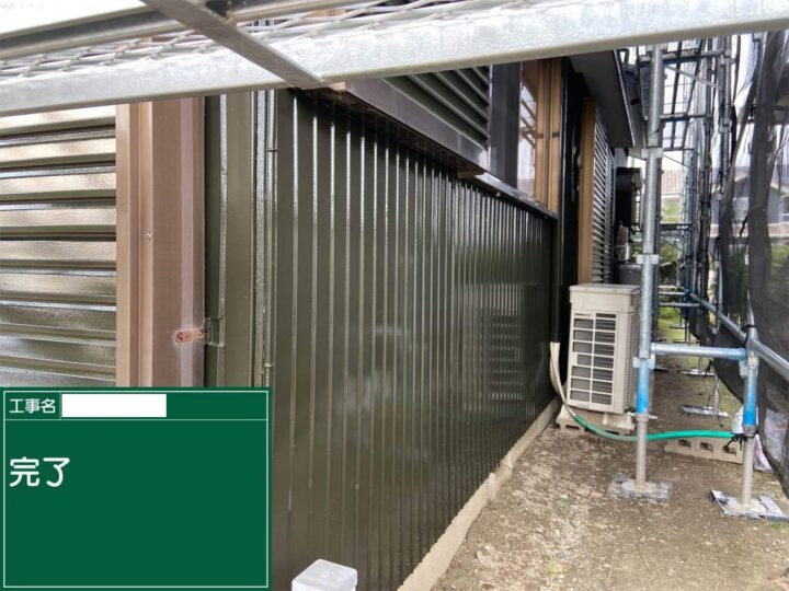 完了　愛西市西保町にてプレマテックスのウルトラSiで外壁塗装を施工中　アートペインズ