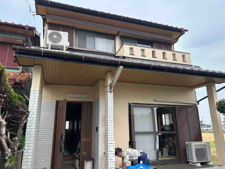 愛西市　大井町　I様邸　外壁塗装・付帯部塗装工事・破風板金工事【使用塗料】外壁：スーパーラジカルシリコンGH